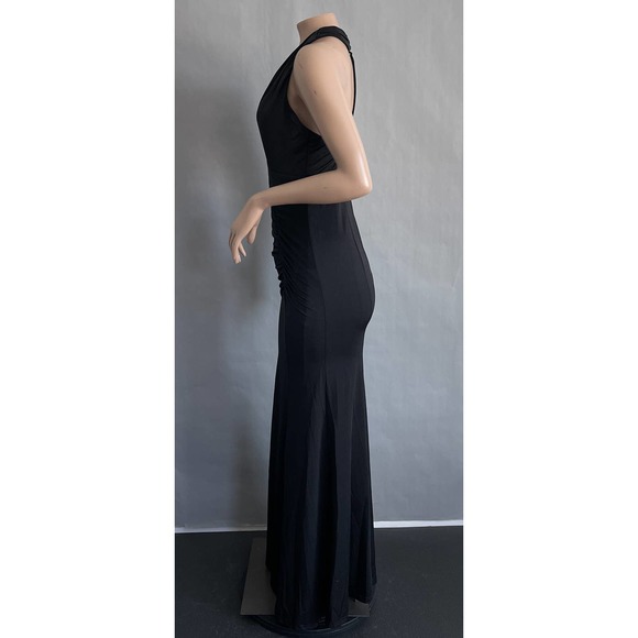 Lulus Dress Women S Tenth Avenue Black Ruched Halter Maxi Formal Event Maxi NWOT - Picture 6 of 13